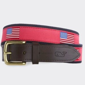 Vineyard Vines American Flags Canvas Club Belt